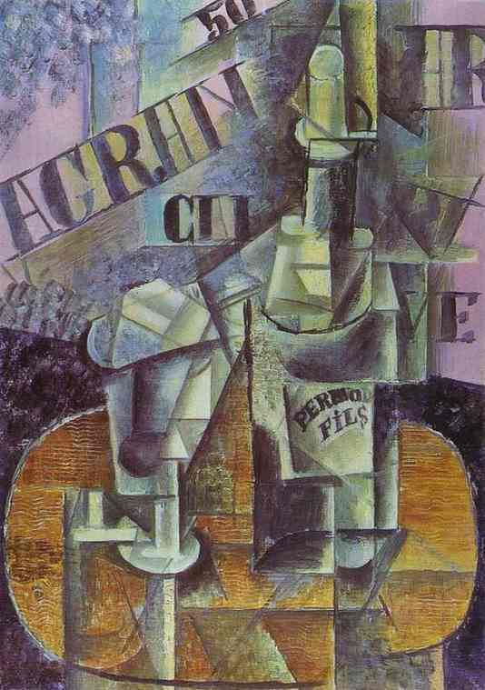 Пабло Пикассо. «Натюрморт с бутылкой», 1912