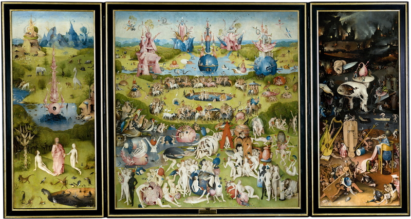 Иероним Босх. Сад земных наслаждений, 1500-1510. Дерево, масло. 389,005 × 220 см. Музей Прадо, Мадрид